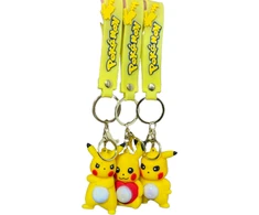Šviečiantis Raktų pakabukas Pikachu, geltonas 3vnt
