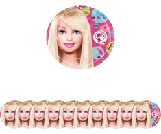 Vienkartinės lėkštutės Barbie 23cm, 10 vnt.