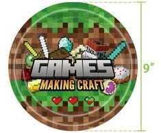 Vienkartinės lėkštutės Minecraft 23cm, 10 vnt.