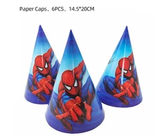 Vienkartinės popierinės kepuraitės „Žmogus voras” (Spiderman) 6 vnt.