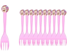 Vienkartinės šakutės Barbie, 10 vnt.