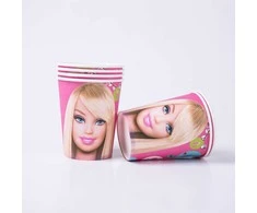 Vienkartiniai puodeliai Barbie, 10 vnt.
