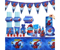 „Žmogus voras” (Spiderman) Gimtadienio vienkartinių Indų 61 vnt Rinkinys