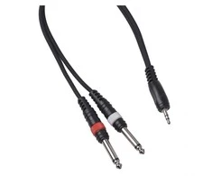 Procab CABLE4ME mini lizdas 3,5 mm stereofoninis - 2 x lizdas mono 6,3 mm signalo garso kabelis 3 m