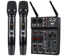 Dna Professional DNA MIXMIC 2 - rinkinys (USB garso maišytuvas + 2 belaidžiai mikrofonai)