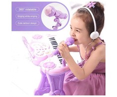 National Geographic Vaikiškas pianinas - sintezatorius su mikrofonu ir kėdute, happy music