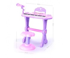 National Geographic Vaikiškas pianinas - sintezatorius su mikrofonu ir kėdute, happy music