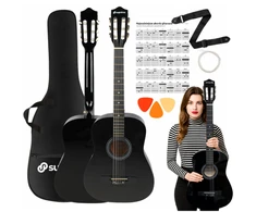 Salvador Cortez SUPRIMO CGS2 BK 4/4 klasikinė gitara, juoda, mokymuisi