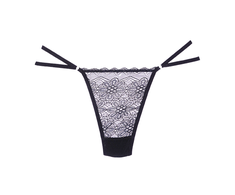 Allure Dreamgirl Mesh and Lace Thong Juodas Adjustable One Size