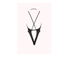Allure Vesper Teddy Halter L/XL Juodas - Elegant Open-Back Bodysuit