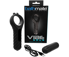 Mėlyna Bathmate Vibe Edge Silicone Ring with 10-Mode Vibration Bullet Mėlyna