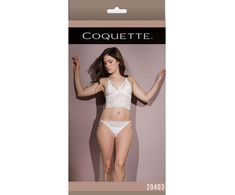 Coquette Dreamgirl Longline Lace Bralette &amp; Adjustable Crotchless Panties One Size