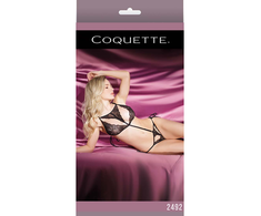 Coquette Dreamgirl Teddy with Side Ties and Lace Cutouts - Universal Fit
