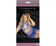 Coquette Dreamgirl Plus Size Fishnet Top &amp; Skirt Set with Leopard Detail