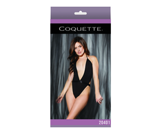 Coquette Leg Avenue Halter Teddy Juodas One Size - Elegant Bodysuit Design