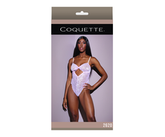 Coquette Leg Avenue Twist Cup Teddy Rožinė - One Size, Elegant Lace Design