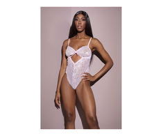 Coquette Leg Avenue Twist Cup Teddy Rožinė - One Size, Elegant Lace Design