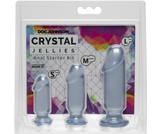Doc Johnson Crystal Jellies Trio Set Clear Flexible Intimate System