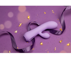 Doc Johnson CalExotics Aura Rechargeable Silicone Rabbit Vibrator Lilac