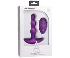 Doc Johnson A-Play Shaker Silicone Beaded Plug with Remote Control Juodas