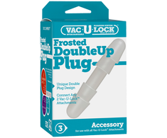 Doc Johnson Double Up Frosted Dual-Sided Attachment Plug, Transparent