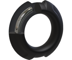Doc Johnson FLEXISTEEL Juodas Silicone Ring with Metal Core 35mm - Enhanced Durability