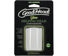 Doc Johnson Glow Helping Head Sleeve Frost/Žalias Glow Silicone Mini