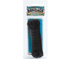 Doc Johnson Japanese Cotton Rope 10m - Soft Textile, Juodas