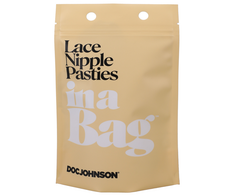 Doc Johnson CalExotics Lace &amp; Vegan Leather Nipple Covers - Juodas, Reusable, Elegant Design