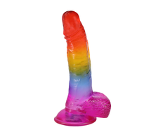 Doc Johnson Crystal Jellies Rainbow Model 21.6 cm Flexible Design