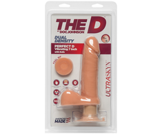 Doc Johnson The D 7” Dual Density ULTRASKYN Model with Suction Base, rusvai gelsvas