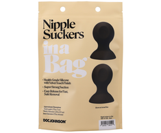Doc Johnson Silicone Suction Cups for Nipple Stimulation - Pair, Juodas