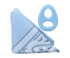 Doc Johnson The Code Silicone Support Ring &amp; Bandana Set Light Mėlyna by Rock Solid