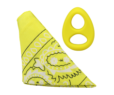 Doc Johnson The Code Silicone Ring &amp; Matching Bandana Set Geltona by Rock Solid