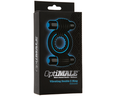 Doc Johnson Vibrating Double Intimate Ring Juodas - Dual Motor Silicone System