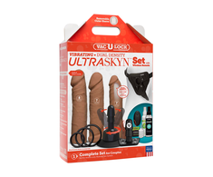 Doc Johnson Vac-U-Lock Dual Density ULTRASKYN Set Vibrating Remote 3-in-1