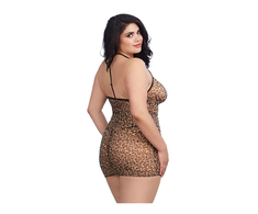 Dreamgirl Diamond Chemise Set with G-String, Juodas, Elegant Mesh Design