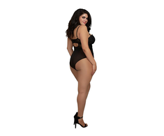 Dreamgirl NH Teddy 2X - Elegant Lace Bodysuit Plus Size Juodas