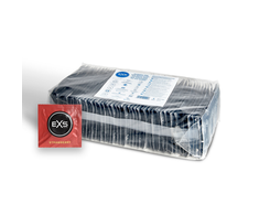 EXS Strawberry Flavoured Latex Condoms 100-Pack - Sweet Scented, Raudona, Large