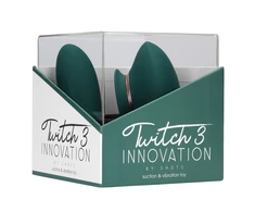 Innovation By Shots „Twitch 3“ – įkraunamas vibratorius ir siurbimas – silikonas – 10 greičių – „Forest Žalias“