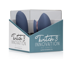 Innovation By Shots Mėlyna Twitch 3 Mėlyna/Pilkas Rechargeable Vibrating &amp; Suction System