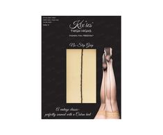 Kix'ies Ruby Thigh-Highs D Nude with Juodas Back Seam &amp; Cuban Heel