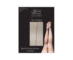 Kix'ies Vanessa Sheer Thigh-Highs D Nude - Back Seam &amp; Cuban Heel