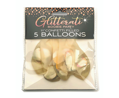 Little Genie Productions Glitterati Confetti Balloons 11" - Metallic Party Set of 5