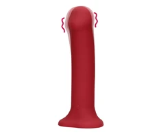 Loveline By Shots Non-Phallic Vibrating Dildo - Large - Raspberry Raudona