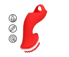 Loveline By Shots Textured Finger Vibrator - Sunrise Raudona