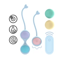 Loveline By Shots Vibrating and 5 Weight Interchangeable Kegel Kit with Remote Control - Violetinė