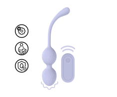 Loveline By Shots Loveline Vibrating Duo Bead Kegel Trainer Lavender with Remote Control