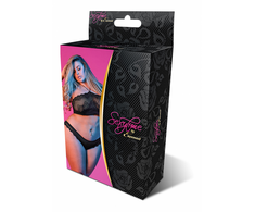 Magic Silk Exposed Halter Bandeau &amp; Panty Set 2X Juodas Lace Finish