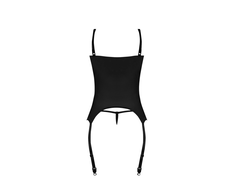Magic Silk Exposed L/XL Juodas Lace Corset Set with G-String